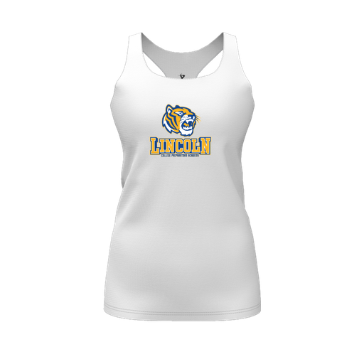 [FT0TRBWH-FYS-LOGO1] Decker Racerback Tank Top (Female Youth S, White, Logo 1)