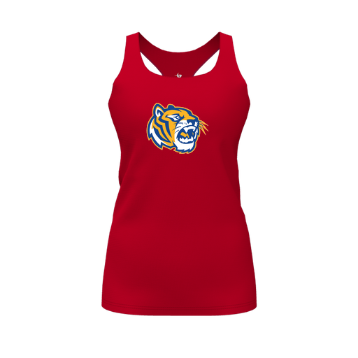 [CUS-DFW-RCBK-PER-RED-FYS-LOGO2] Racerback Tank Top (Female Youth S, Red, Logo 2)