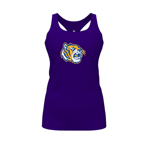 [CUS-DFW-RCBK-PER-PUR-FYS-LOGO2] Racerback Tank Top (Female Youth S, Purple, Logo 2)