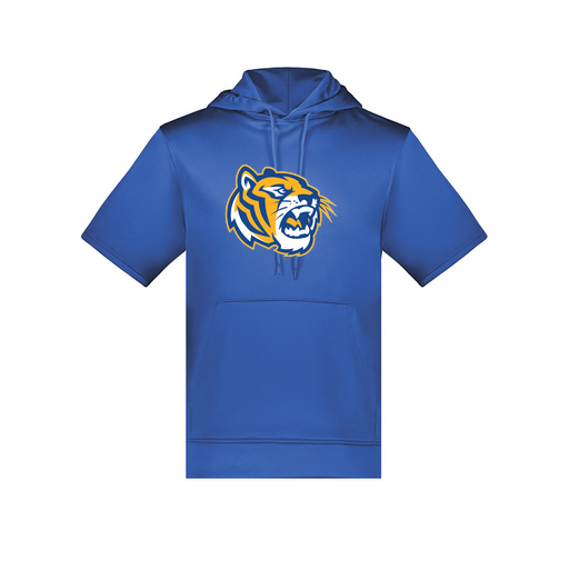 [6871.060.S-LOGO2] Men's Dri Fit Short Sleeve Hoodie (Adult S, Royal, Logo 2)