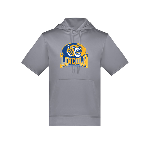 [6871.059.S-LOGO3] Men's Dri Fit Short Sleeve Hoodie (Adult S, Gray, Logo 3)