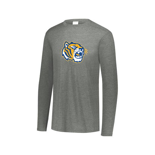 [FTLCUBGY-AXS-LOGO2] Decker Men's Tri-Blend T-Shirt - Long Sleeve (Adult XS, Gray, Logo 2)