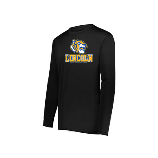 [222823.080.S-LOGO1] Youth LS Smooth Sport Shirt (Youth S, Black, Logo 1)