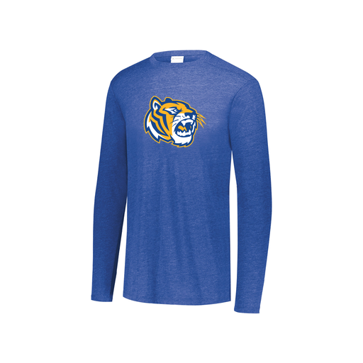 [FTLCUBRY-YS-LOGO2] Decker Youth Tri-Blend T-Shirt - Long Sleeve (Youth S, Royal, Logo 2)